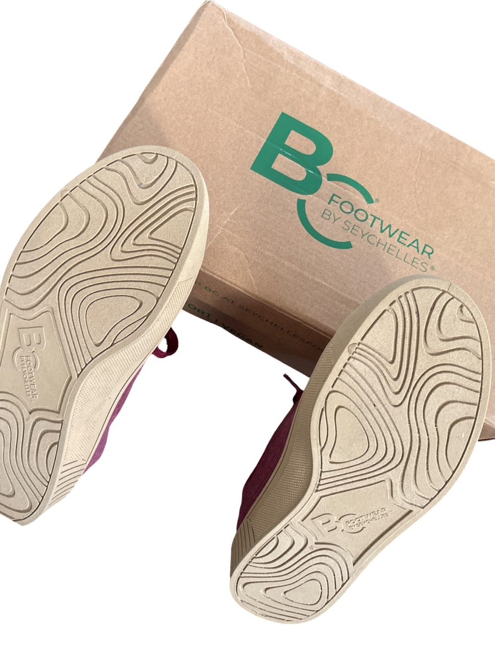 BC Footwear Burgundy Corduroy Platform Sneakers - Picture 4 of 4